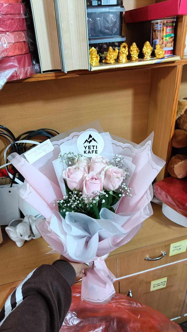 5 Pink Rose Bouquet - image 2